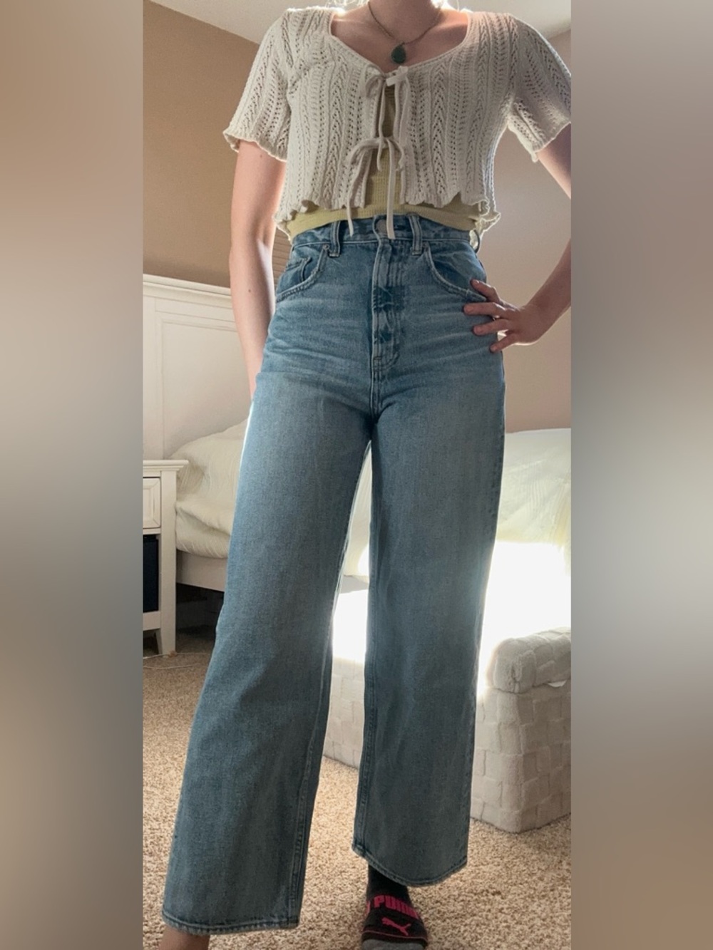 AZUL by MOUSSY High-Rise Wide Leg Japanese Denim Jeans (100% cotton)